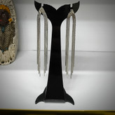 گوشواره آویز رشته ای نقره ای