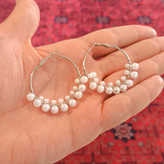 گوشواره حلقه ای مروارید فشن کد F0763