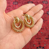 گوشواره فشن پوست ماری رنگ زرگلد کد F1744