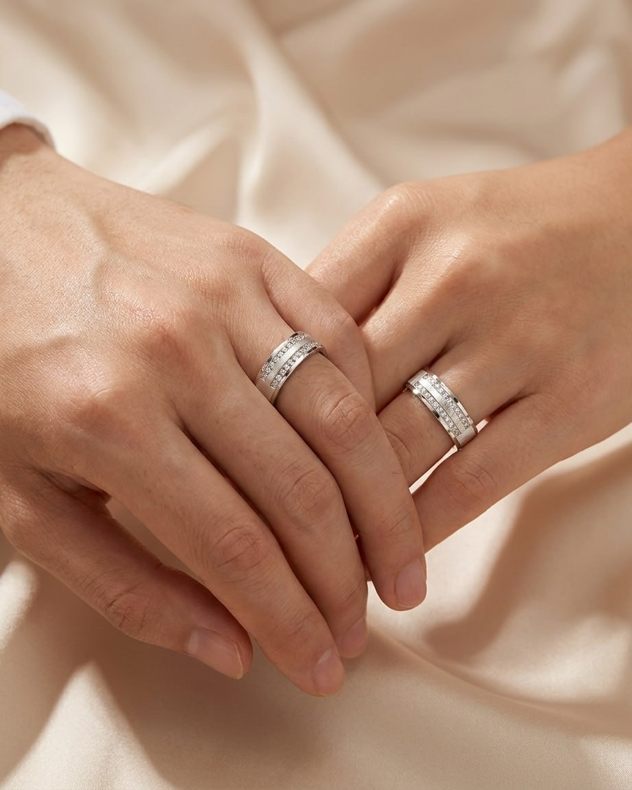 حلقه ست نقره فیوژن طرح طلا کد ۴۱۹